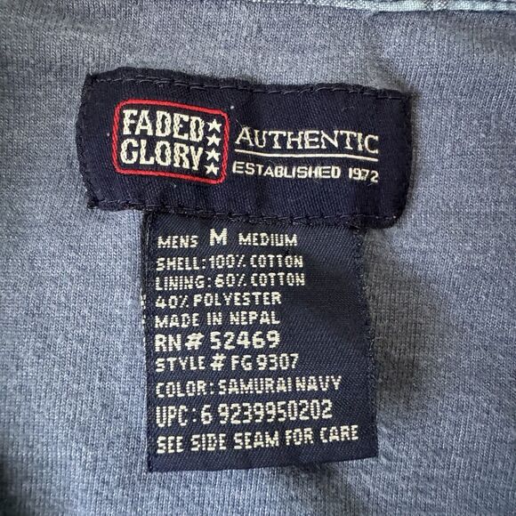 Faded Glory Mens Blue Lined Plaid Long Sleeve Cotton Flannel Shirt Size Medium - Picture 3 of 16